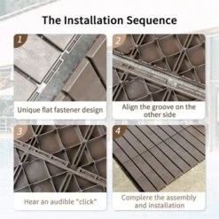 CLIHOME 12"x12" Square Composite Decking Tiles,Outdoor Patio Four Slat Plastic Interlocking Deck Tiles(Pack Of 36) 9 CLIHOME 12"x12" Square Composite Decking Tiles,Outdoor Patio Four Slat Plastic Interlocking Deck Tiles(Pack Of 36) -OUTSUNNY Sale Store GUEST 3edccd07 dd19 49c3 9555 d7c8a8ca1214