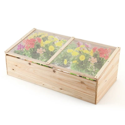 Costway Wooden Cold Frame Greenhouse Flower Planter Raised Plants Bed Protection 9 Costway Wooden Cold Frame Greenhouse Flower Planter Raised Plants Bed Protection - Image 9