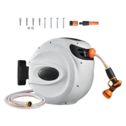 VEVOR Retractable Hose Reel, 65 Ft X 5/8 Inch, 180° Swivel Bracket Wall-Mounted, Garden Water Hose Reel With 9-Pattern Nozzle, Automatic Rewind -OUTSUNNY Sale Store GUEST 4141ad83 4699 4b5e 863e 0df0674763c2