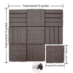 CLIHOME 12"x12" Square Composite Decking Tiles,Outdoor Patio Four Slat Plastic Interlocking Deck Tiles(Pack Of 36) 11 CLIHOME 12"x12" Square Composite Decking Tiles,Outdoor Patio Four Slat Plastic Interlocking Deck Tiles(Pack Of 36) -OUTSUNNY Sale Store GUEST 41c9d1b1 a22d 41e8 bd54 0277487907de