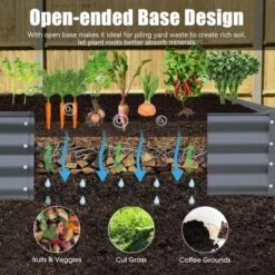 Metal Raised Garden Bed Kit, 8x4x1ft Outdoor Large Planter Raised Beds, Outdoor Garden Beds Raised Garden Boxes For Gardening Vegetables Flowers -OUTSUNNY Sale Store GUEST 4289802c 9456 4279 a04d 8e67b2d75225