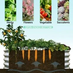 Okak Galvanized Steel Raised Garden Bed 12 Inch (2-Pack) Heavy Duty Rust-Resistant Planter Box Kit For Vegetables, Flowers, Herbs, Easy Assembly -OUTSUNNY Sale Store GUEST 430b0597 c8e3 4d51 b88b fe6865b54194