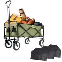 360lbs Collapsible Foldable Wagon Cart With Strapping System ,Beach Wagon Utility Cart Utility Wagon Grocery Cart -OUTSUNNY Sale Store GUEST 44d32f3c 1814 425f 9ca9 5373ee045266