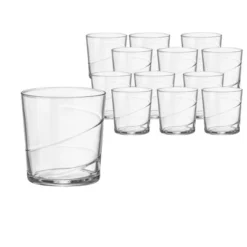 Bormioli Rocco Bodega Swirl Gin Fizz Glasses - Set Of 12, Spiral Design Tumblers With Secure Edge Reinforced Rims - Dishwasher Safe -OUTSUNNY Sale Store GUEST 4673477d 960b 4799 a78a b7cbd5201f1e