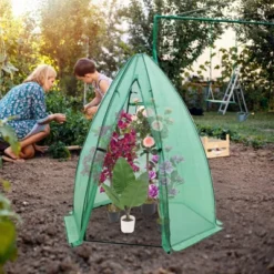 Portable Hexagonal Greenhouse For Outdoor Plants, Heavy Duty PE Cover, Zippered Door & Mesh Window, Plant Protection From Animals & Weather -OUTSUNNY Sale Store GUEST 46a583d4 3a15 4250 8263 dd40f08add67