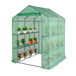Walk-in Greenhouse For Outdoors, 58"x58"x75" Plant House With 8-Tier Grid Shelves For Seed Starting & Potted Plants -OUTSUNNY Sale Store GUEST 485b8d6d bb23 4ec1 b9a9 9cf707a35871