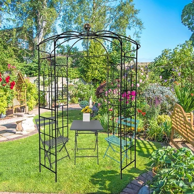 Lorna 81.3''x114.2''Arch MetalGarden Trelli, Birdcage Shape Pergola Pavilion For Wedding Ceremony, Outdoor Furniture Near Me - The Pop Home 1 Lorna 81.3''x114.2''Arch MetalGarden Trelli, Birdcage Shape Pergola Pavilion For Wedding Ceremony, Outdoor Furniture Near Me - The Pop Home