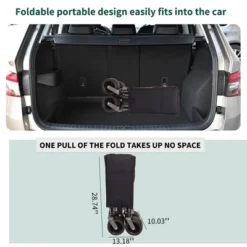 Folding Wagon Cart, Collapsible Wagon With 2 Cup Bags, Extra Cover, 4 Big Wheels, Telescopic Handle, Heavy Duty Utility Cart -OUTSUNNY Sale Store GUEST 48edb76f 7f36 448e a326 34bd32c1871c