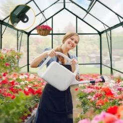 EAGLE PEAK Polycarbonate Aluminum Green House For Backyard Garden -OUTSUNNY Sale Store GUEST 497d08c7 7bd1 491b b295 42d1cc3253b1