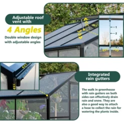 Greenhouse For Outdoors, Walk In Greenhouse With Lockable Door, Ventilation Window And Aluminum Frame For Backyard Balcony Garden Sunroom 12 Greenhouse For Outdoors, Walk In Greenhouse With Lockable Door, Ventilation Window And Aluminum Frame For Backyard Balcony Garden Sunroom -OUTSUNNY Sale Store GUEST 49ab3a9d 5bac 4de0 96a4 aaaef37d3081