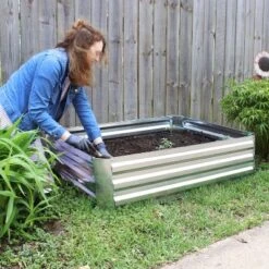 Sunnydaze Decor Sunnydaze Raised Corrugated Galvanized Steel Rectangle Garden Bed For Plants, Vegetables, And Flowers - 47" W X 11.75" H -OUTSUNNY Sale Store GUEST 4a1f67cf a08c 4b84 b30d 411225e0497d
