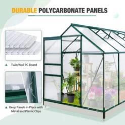 EAGLE PEAK Polycarbonate Aluminum Green House For Backyard Garden -OUTSUNNY Sale Store GUEST 4adca5b3 e436 40cd bd39 4cc4782bc30e