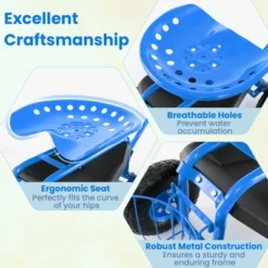 Tangkula Rolling Garden Cart Scooter W/ Adjustable Seat Storage Basket Tray Blue -OUTSUNNY Sale Store GUEST 4b3bf06a 31a4 4287 ba68 b7b77c20bb7c