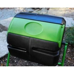 FCMP Outdoor HF-RM4000 HOTFROG 37 Gallon Plastic Single Chamber Roto Tumbling Composter Outdoor Elevated Rotating Garden Compost Bin, Black/Green -OUTSUNNY Sale Store GUEST 4b622ee9 bdd6 49a3 85f5 eea9fb109856