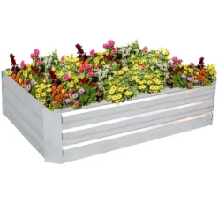 Sunnydaze Decor Sunnydaze Raised Corrugated Galvanized Steel Rectangle Garden Bed For Plants, Vegetables, And Flowers - 47" W X 11.75" H -OUTSUNNY Sale Store GUEST 4c00c7c7 a4aa 4bcc b054 7f5f4cb95777