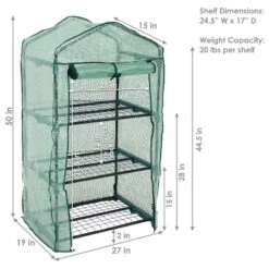 Sunnydaze Decor Sunnydaze Outdoor Portable Growing Rack 3-Tier Greenhouse With Roll-Up Door - 3 Shelves - Green -OUTSUNNY Sale Store GUEST 4e697680 d7c0 4b29 8a27 f37a3cf573f0