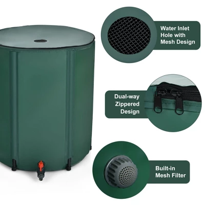 Costway 53 Gallon Portable Rain Barrel Water Collector Collapsible Tank W/Spigot Filter 7 Costway 53 Gallon Portable Rain Barrel Water Collector Collapsible Tank W/Spigot Filter - Image 7