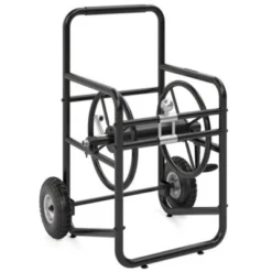 Suncast Professional Portable 200 Foot Hose Reel Cart With Wheels For Landscaping, Yard, Garden, & Utility Use, Black