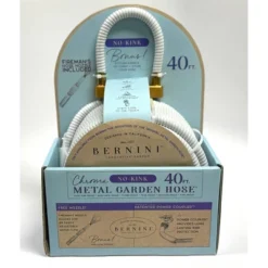 BERNINI 40' Chroma Purse Handle Metal Garden Hose White