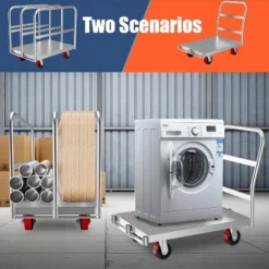 Heavy Duty Steel Panel Cart Dolly – 2000 Lbs Capacity Drywall Dolly & Lumber Truck Cart With 3 Side Handrails, 36" L X 24" W X 33" H -OUTSUNNY Sale Store GUEST 54782ae0 06f9 4be9 a123 47dfa4e56290