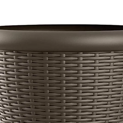 Suncast Willow 18-Inch Diameter Durable And Lightweight Decorative Wicker Patio Planter Pot With Drillable Drain Holes, Java (2 Pack) 2 Suncast Willow 18-Inch Diameter Durable And Lightweight Decorative Wicker Patio Planter Pot With Drillable Drain Holes, Java (2 Pack) - Image 2