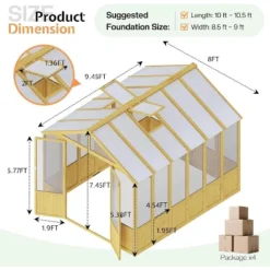 AMERLIFE Wooden Greenhouse, Pre-Assembled Solid Cedar Frame, Walk-in Design 17 AMERLIFE Wooden Greenhouse, Pre-Assembled Solid Cedar Frame, Walk-in Design -OUTSUNNY Sale Store GUEST 55e5a1fe 62ad 4424 8cf8 13db418805a2