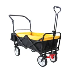 FURNIinspire Wheelbarrows And Lawn Carts Folding Wagon Cart, Collapsible Outdoor Utility Cart With Handle, Yellow, 53.5“*47"*42.52" -OUTSUNNY Sale Store GUEST 562e2a47 45c5 4622 9f56 55719b355f80