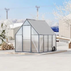Aluminum-Framed Polycarbonate Greenhouse, Heavy Duty, With Quick Setup Structure And Roof Vent, Large Enhanced Aluminum GreenhouseKit For Outdoors -OUTSUNNY Sale Store GUEST 5670acb3 4b53 4052 9928 49cc9fce5a9a