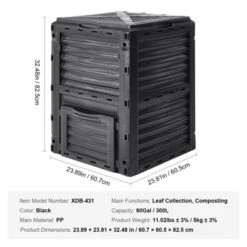 VEVOR Garden Compost Bin 80 Gal, BPA Free Composter, Large Capacity Outdoor Composting Bin With Top Lid And Bottom Door, Easy Assembling -OUTSUNNY Sale Store GUEST 568c2d5c b92e 4b0d b992 1a669b57254d