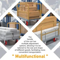 ORRD Heavy Duty Steel Panel Truck - 2000lbs Capacity, 36"x24", 6" Swivel Brake Casters, 3 Handrails -OUTSUNNY Sale Store GUEST 578f1011 c294 4cf8 b9b2 d4be34a64ac1