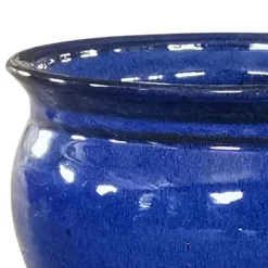 Southern Patio Wisteria 12 Inch Diameter Ceramic Indoor Outdoor Garden Planter Pot Urn With Saucer For Flowers, Herbs, And Plants