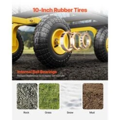 VEVOR 500 Lbs Steel Garden Cart, Heavy Duty Garden Wagon Cart Pullable On Wheels, Metal Yard Utility Wagon Carts With 10" All Terrain Tires, Black -OUTSUNNY Sale Store GUEST 592bb5f7 431b 4eed 933a adafd8c3df58