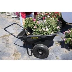 Polar Trailer 7 Cubic Foot Heavy Duty Utility Yard Garden Cart Wheelbarrow With Handle And Wide Track Rubber Wheels Hauling Outdoor, Black, 2 Pack -OUTSUNNY Sale Store GUEST 59408cb0 a18f 4f88 8086 bfc846563dfc