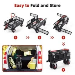 Folding Utility Mesh Steel Garden Carts And Wagons Heavy Duty 360lbs,Folding Utility Wagon Cart W Removable Mesh Sides -OUTSUNNY Sale Store GUEST 597e49a3 e504 412b ab09 a8adcde5c9f6