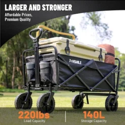 Collapsible Folding Wagon, Heavy Duty 220Lbs Capacity, Foldable Utility Cart For Outdoor Camping, Grocery, Sports, Beach - All Terrain -OUTSUNNY Sale Store GUEST 5b462fce f879 4a1a b521 e7ad88f942d2