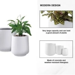 Rosemead Home & Garden 3pc Concrete Outdoor Planter Pots Chalk White 12 Rosemead Home & Garden 3pc Concrete Outdoor Planter Pots Chalk White -OUTSUNNY Sale Store GUEST 5b877132 bcc5 4563 8055 aab50a93506f