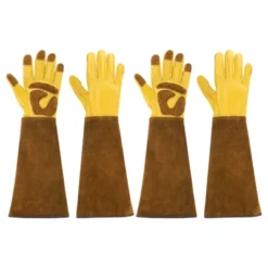 Unique Bargains Cowhide Leather Thorn Proof Shock Absorbing Non-Slip Garden Gloves 1 Pair -OUTSUNNY Sale Store GUEST 5c8c5751 421d 4fa1 b047 11bc0b077ac7