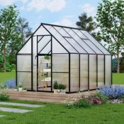 Aluminum-Framed Polycarbonate Greenhouse, Heavy Duty, With Quick Setup Structure And Roof Vent, Large Enhanced Aluminum GreenhouseKit For Outdoors -OUTSUNNY Sale Store GUEST 5cea94d0 9c32 4452 961a f9e5aaefbe38