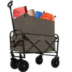 Collapsible Foldable Wagon Cart Beach Wagon Heavy Duty Utility Cart Utility Wagon Grocery Cart Green