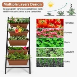 Costway 5-tier Vertical Garden Planter Box Elevated Raised Bed W/5 Container -OUTSUNNY Sale Store GUEST 5fd09b20 13ca 4443 ba47 555c8b884534