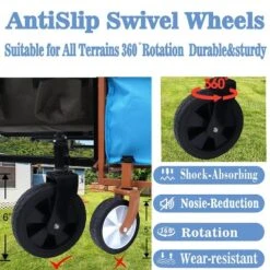 Collapsible Foldable Wagon Cart W/ Strapping System, Beach Wagon ,Utility Wagon Grocery Cart Camping Shopping Sports Gardeing Fishing Supports 225lbs -OUTSUNNY Sale Store GUEST 60f2ad1e fafe 49dd 86b6 75d8ae335ad0