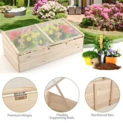 Costway Wooden Cold Frame Greenhouse Flower Planter Raised Plants Bed Protection 16 Costway Wooden Cold Frame Greenhouse Flower Planter Raised Plants Bed Protection -OUTSUNNY Sale Store GUEST 610ed969 1621 438c aa8d 67bfb2eafb9b
