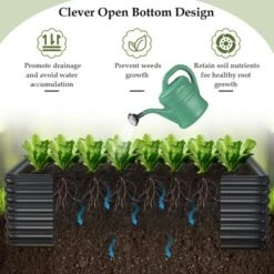 Costway 2 PCS Galvanized Raised Garden Bed Outdoor Planter Box Firewood Rack Log Holder -OUTSUNNY Sale Store GUEST 6145eb5a 1a7c 42b7 b6dc 96b7f149c9c4