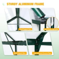 EAGLE PEAK Polycarbonate Aluminum Green House For Backyard Garden -OUTSUNNY Sale Store GUEST 63548a52 cf61 4029 9813 9945073ea8ac
