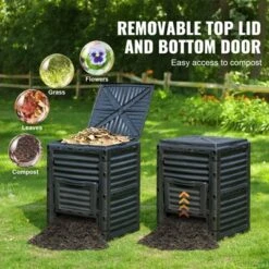 VEVOR Garden Compost Bin 80 Gal, BPA Free Composter, Large Capacity Outdoor Composting Bin With Top Lid And Bottom Door, Easy Assembling -OUTSUNNY Sale Store GUEST 639fa199 97a5 43e8 8295 ea07582a7dfd