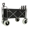 Fishing Cart W/ Rod Holders ,Beach Wagon With Big Wheels For Sand 500lbs Capacity - All Terrain Steel Frame Utility Cart W/ 9" Pneumatic Tires, Strap