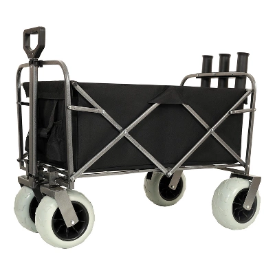 Fishing Cart W/ Rod Holders ,Beach Wagon With Big Wheels For Sand 500lbs Capacity - All Terrain Steel Frame Utility Cart W/ 9" Pneumatic Tires, Strap 1 Fishing Cart W/ Rod Holders ,Beach Wagon With Big Wheels For Sand 500lbs Capacity - All Terrain Steel Frame Utility Cart W/ 9" Pneumatic Tires, Strap
