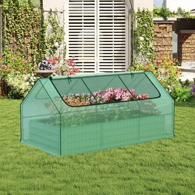 Aoodor 6 X 3 X 1 Ft Raised Garden Bed With Mini Greenhouse Kit, Metal Planter Box With 2 Roll-Up Zipper Doors For Vegetables, Herbs, And Flowers 7 Aoodor 6 X 3 X 1 Ft Raised Garden Bed With Mini Greenhouse Kit, Metal Planter Box With 2 Roll-Up Zipper Doors For Vegetables, Herbs, And Flowers - Image 7
