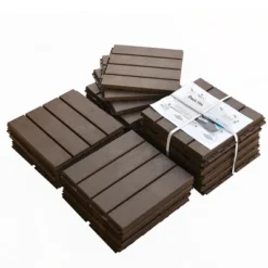 CLIHOME 12"x12" Square Composite Decking Tiles,Outdoor Patio Four Slat Plastic Interlocking Deck Tiles(Pack Of 36) 12 CLIHOME 12"x12" Square Composite Decking Tiles,Outdoor Patio Four Slat Plastic Interlocking Deck Tiles(Pack Of 36) -OUTSUNNY Sale Store GUEST 67ec290d d7e7 476f 8b05 998f929e03e5