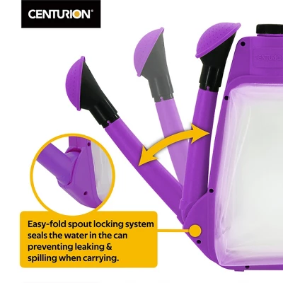 CENTURION 1.5 Gallon Folding Spout Transparent Watering Can Storage Container With Rotate Nozzle Sprayer For Outdoor Gardening, Lavender 4 CENTURION 1.5 Gallon Folding Spout Transparent Watering Can Storage Container With Rotate Nozzle Sprayer For Outdoor Gardening, Lavender - Image 4